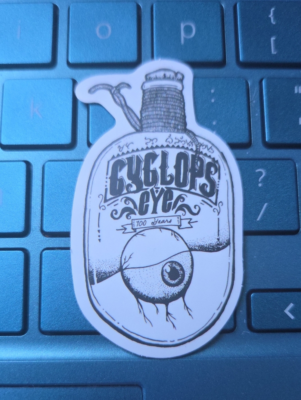 Cyclops Eye Sticker - White & Black Graphic Laptop Decal